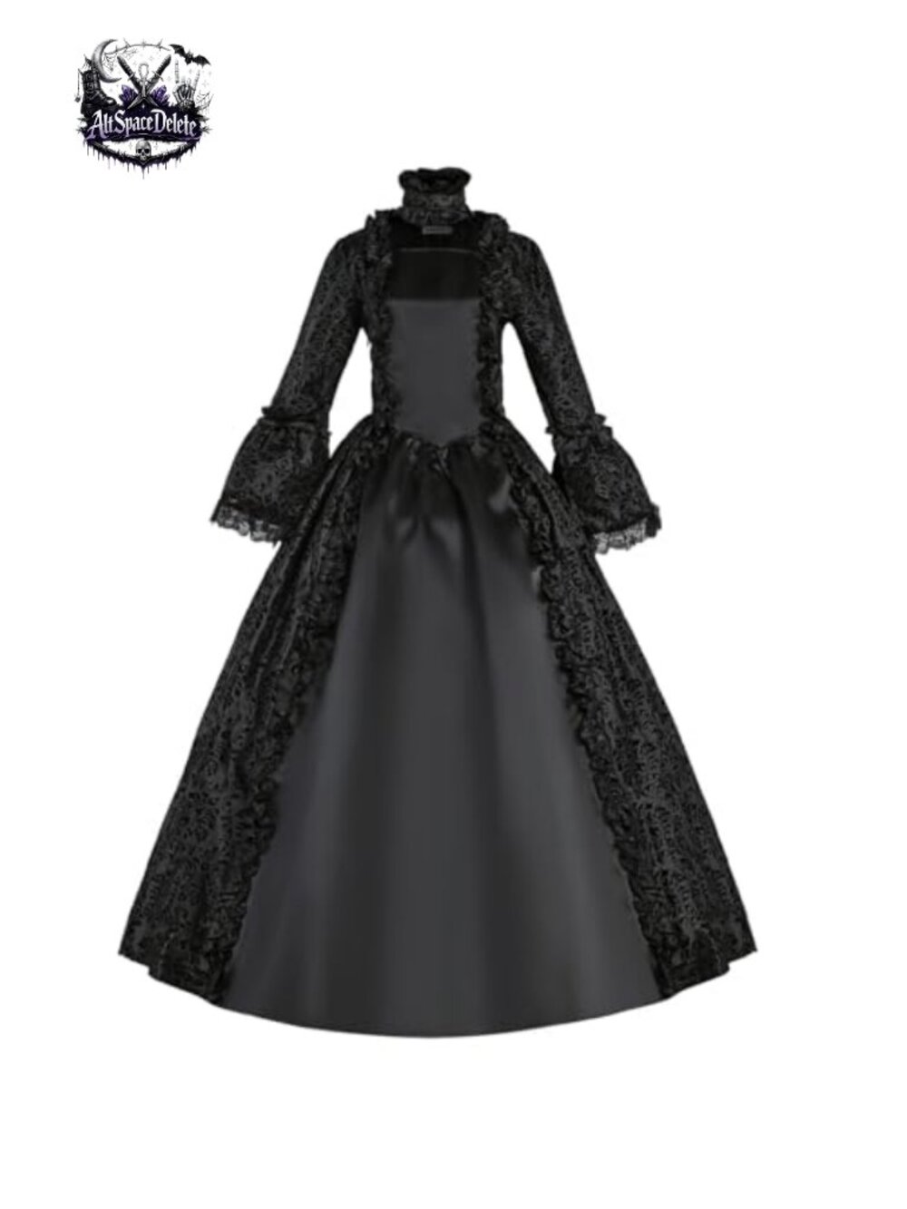 Victorian Brocade Lace Ball Gown Masquerade Halloween Costume